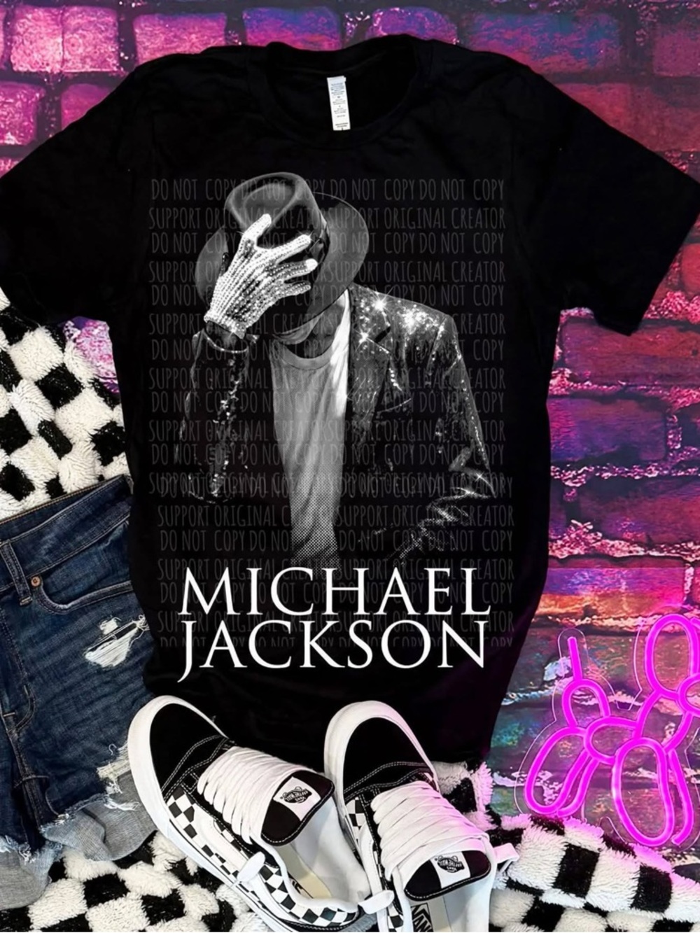 Black Graphic Music Icon Tshirt XS-3X